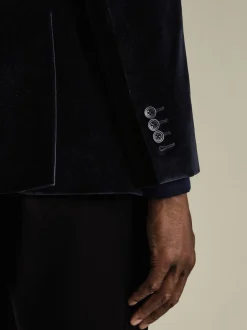 Bleu - Charles Tyrwhitt Veste Coupe ajustée en velours italien