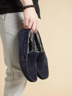 Bleu - Chaussons Jones Bootmaker Zain en daim