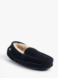 Bleu - Chaussons Just Sheepskin Harry homme en peau de mouton