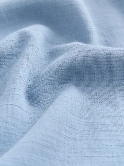 Bleu - Chemise à manches longues texturée à deux poches Coupe classique