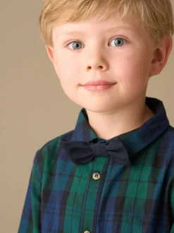 Bleu - Chemise Angel & Rocket Camden brossée avec Nœud papillon