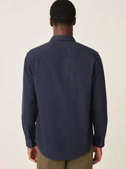 Bleu - Chemise Coupe classique texturée à manches longues gaufrée