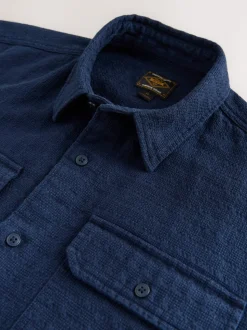 Bleu - Chemise Coupe classique texturée à manches longues gaufrée