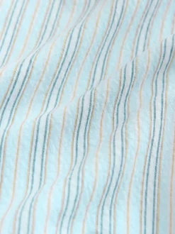 Bleu - Chemise en Rayure seersucker à manches longues