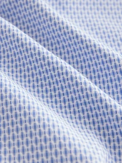 Bleu - Chemise élégante en coton riche texturée