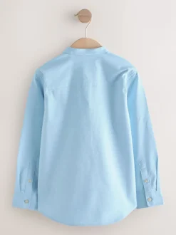 Bleu - Chemise Oxford à manches longues et Col mao (3-16ans)