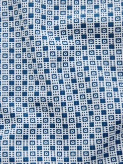 Bleu - Chemise Oxford Extensible imprimée à manches courtes