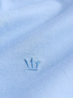 Bleu - Chemise Oxford stretch à manches longues