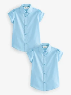 Bleu - Clarks Filles School Chemises 2 Lot