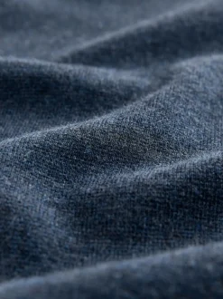 Bleu - Col zippé - Polo N.premium en maille à manches longues haut de gamme à manches longues