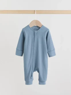 Bleu - Combinaisons de nuit à fermeture éclair pour bébés 5 Pack (0mths-3yrs)