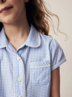 Bleu - Cotton Rich School Vichy Chemisiers (3-14yrs)