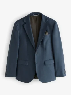 Bleu - Coupe ajustée Textured Flannel Suit Veste