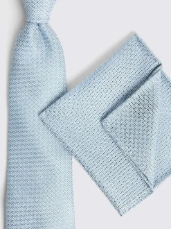 Bleu - Cravate MOSS Grenadine