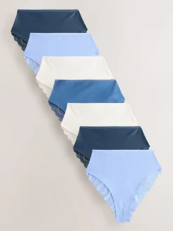 Bleu - Culotte en coton et dentelle 7 Pack