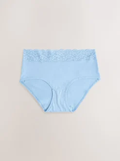 Bleu - Culotte en coton et dentelle 7 Pack