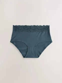 Bleu - Culotte en coton et dentelle 7 Pack