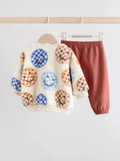 Bleu à damiers - Ensemble Bébé haut en polaire et Survêtement (0mois-2ans)