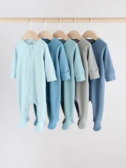 Bleu - Dors-bien bébé à fermeture éclair bidirectionnelle (0-2ans)