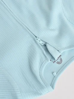 Bleu - Dors-bien bébé à fermeture éclair bidirectionnelle (0-2ans)