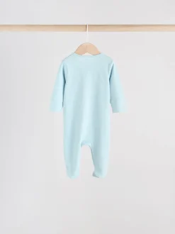 Bleu - Dors-bien bébé à fermeture éclair bidirectionnelle (0-2ans)