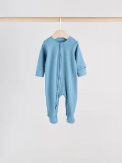 Bleu - Dors-bien bébé à fermeture éclair bidirectionnelle (0-2ans)