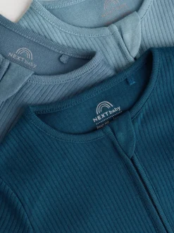 Bleu - Dors-bien bébé à fermeture éclair bidirectionnelle (0-2ans)