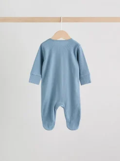 Bleu - Dors-bien bébé à fermeture éclair bidirectionnelle (0-2ans)