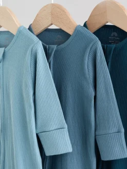 Bleu - Dors-bien bébé à fermeture éclair bidirectionnelle (0-2ans)