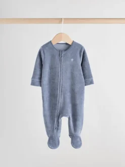 Bleu - Dors-bien bébé en velours à fermeture éclair bidirectionnelle, lot de 2 (0mois-2ans)