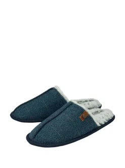 Bleu - Dunlop Chaussons mules homme à bout fermé