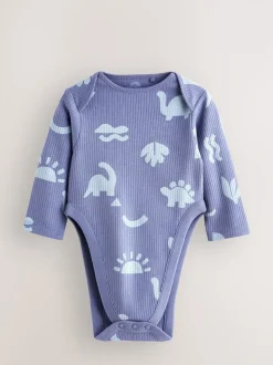 Bleu - Dysplasie Hip Bébé Manches longues Body 3 Lot