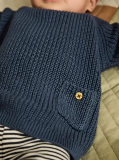 Bleu - Ensemble pull et legging en maille bébé (0 mois-2 ans)