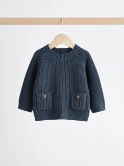 Bleu - Ensemble pull et legging en maille bébé (0 mois-2 ans)