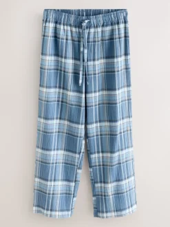 Bleu - Ensemble pyjama à carreaux à manches courtes