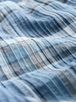 Bleu - Ensemble pyjama à carreaux à manches courtes