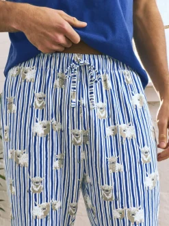 Bleu - Ensemble pyjama à manches courtes en jersey Hamish the Highland Cow