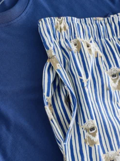 Bleu - Ensemble pyjama à manches courtes en jersey Hamish the Highland Cow