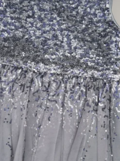 Bleu - Ensemble robe Miss Waterfall à sequins et boléro en fausse fourrure