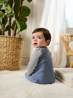Bleu - Ensemble salopette et body pour bébé (0mths-2yrs)