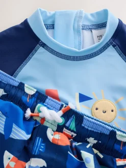 Bleu - Ensemble Sunsafe Rash Gilet et short de bain (3mois-7ans)
