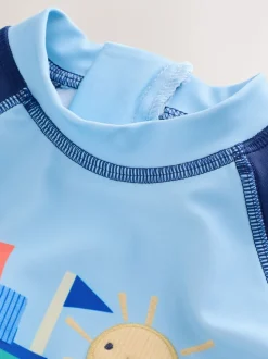 Bleu - Ensemble Sunsafe Rash Gilet et short de bain (3mois-7ans)