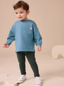 Bleu - Ensemble Top et Leggings à manches longues (3mths-7yrs)