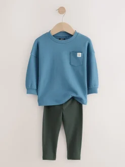 Bleu - Ensemble Top et Leggings à manches longues (3mths-7yrs)