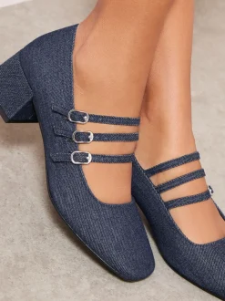 Bleu - Friends Like These Escarpin Smart Mary Jane à talon bloc bas