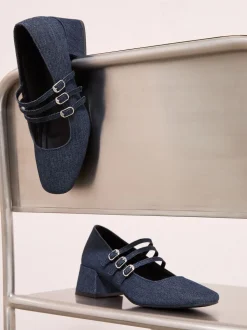 Bleu - Friends Like These Escarpin Smart Mary Jane à talon bloc bas