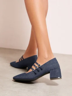 Bleu - Friends Like These Escarpin Smart Mary Jane à talon bloc bas