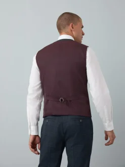 Bleu - Gilet de costume à carreaux