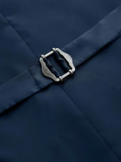 Bleu - Gilet de costume en laine Blend texturée