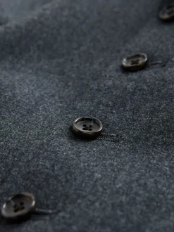 Bleu - Gilet de costume en laine mérinos mélangée